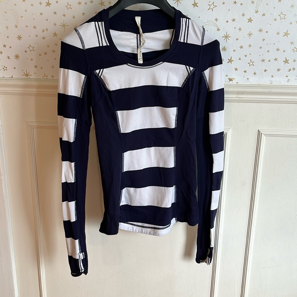 Striped Lululemon Run Swiftly Tech Long Sleeve Shirt